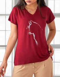 T-Shirt - kode 5316 - 3 - burgund